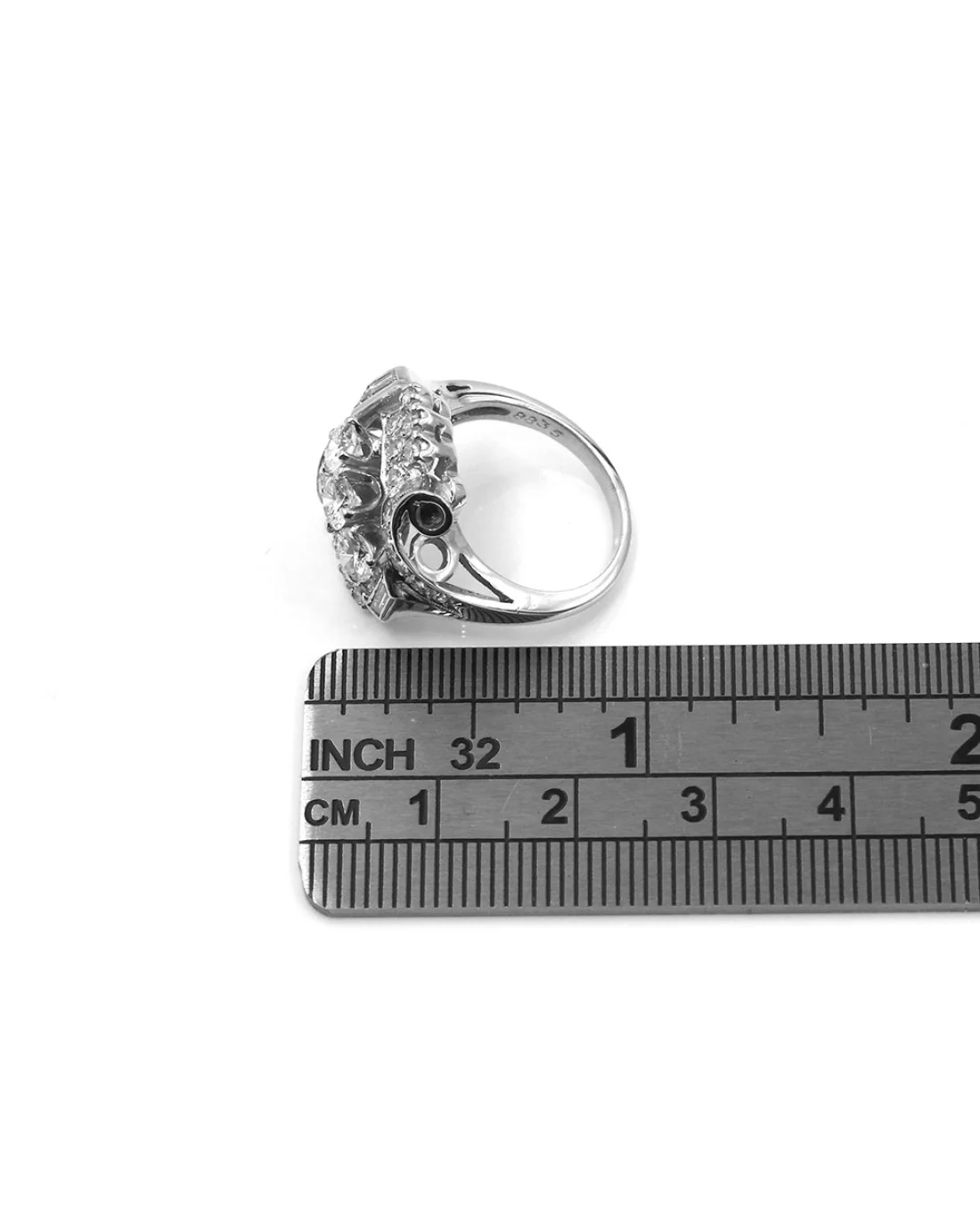 Art Deco Diamond Scroll Ring in Platinum - Image 2