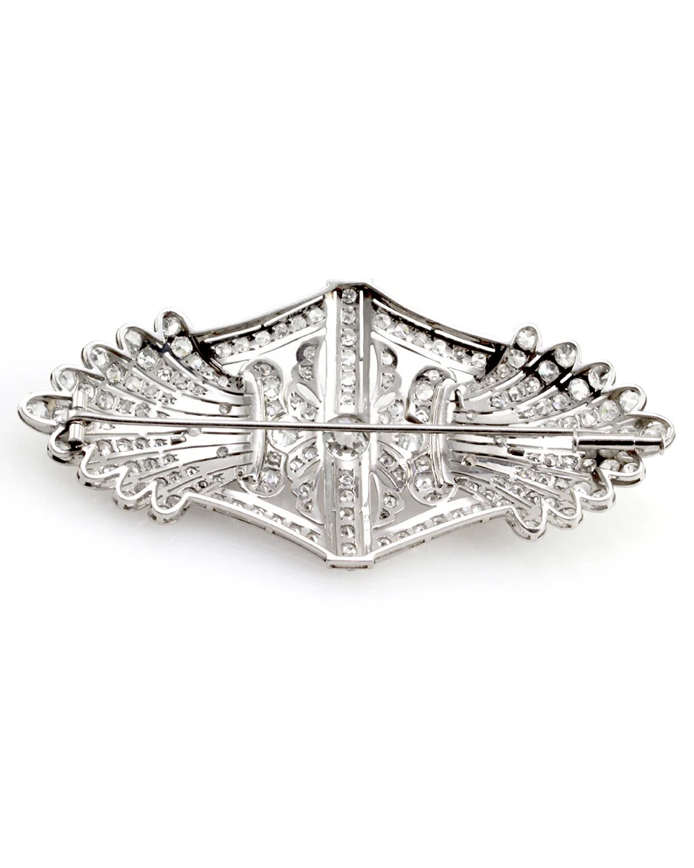 Art Deco Pave Diamond Brooch in Platinum - Image 4