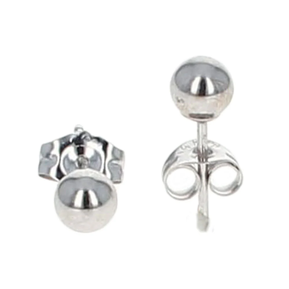 Ball Stud Earrings in White Gold - Image 2