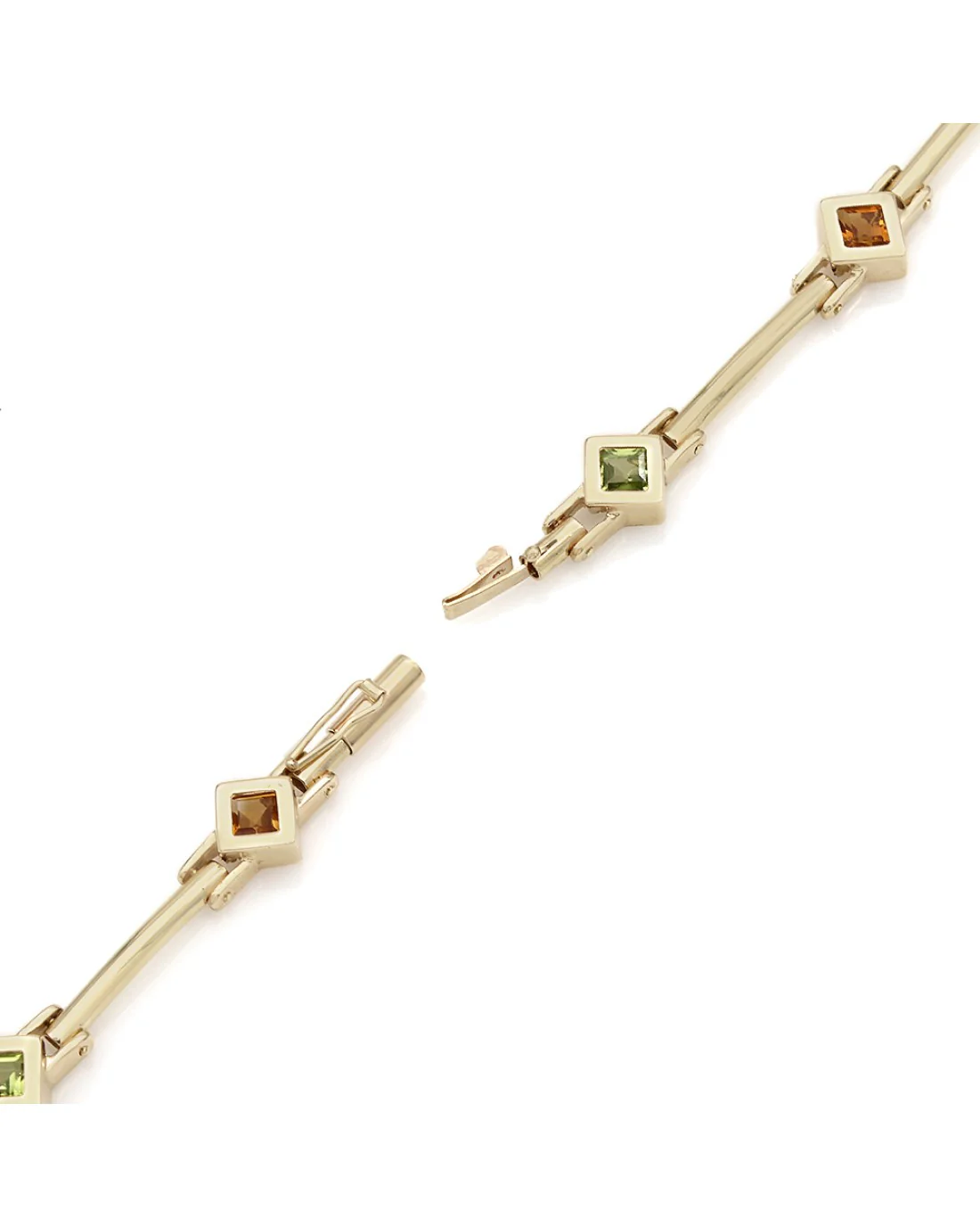 Bar Link Multi Color Gem Inline Bracelet - Image 2