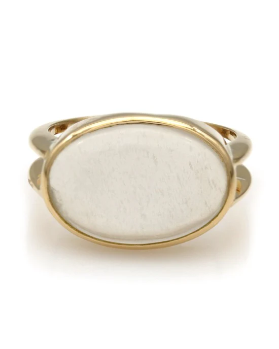 Bezel Set Moonstone Ring in Gold - Image 2