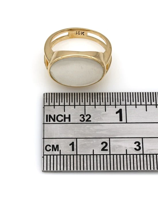 Bezel Set Moonstone Ring in Gold - Image 3