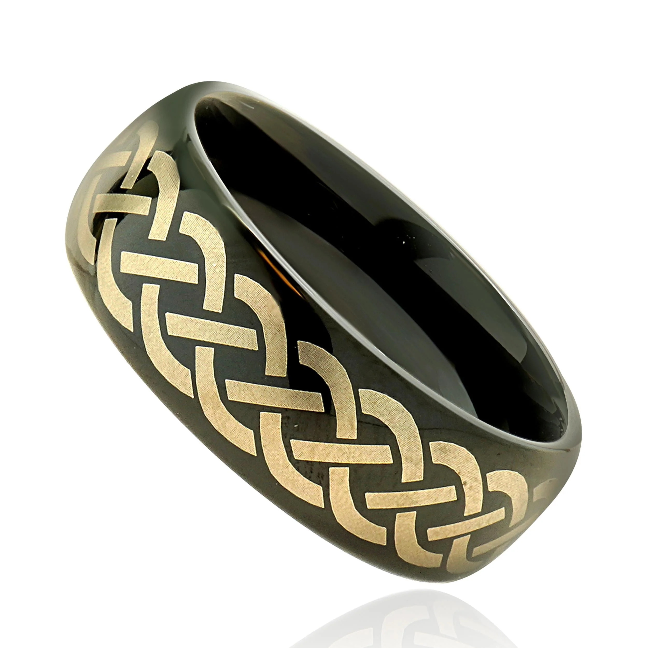 Black Tungsten 8MM Celtic Knot Ring - Image 4