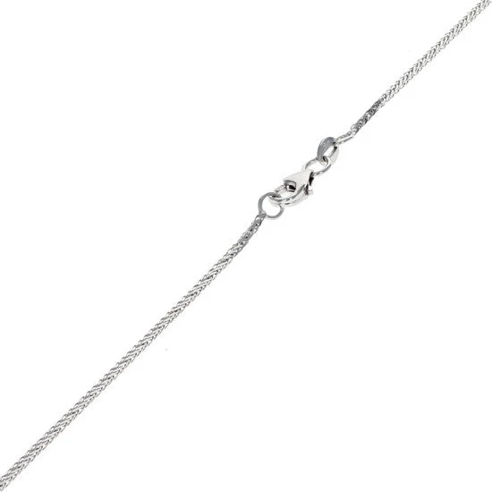 14K White Gold Blue Sapphire and Diamond Drop Necklace - Image 2