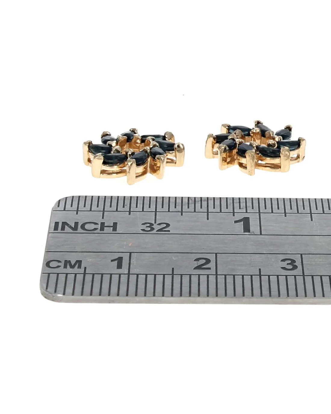 Blue Sapphire Pinwheel Earring Jackets - Image 3