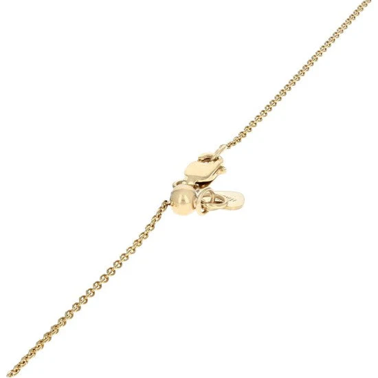 14K Yellow Gold Blue Sapphire Vertical Bar Drop Slider Necklace - Image 2