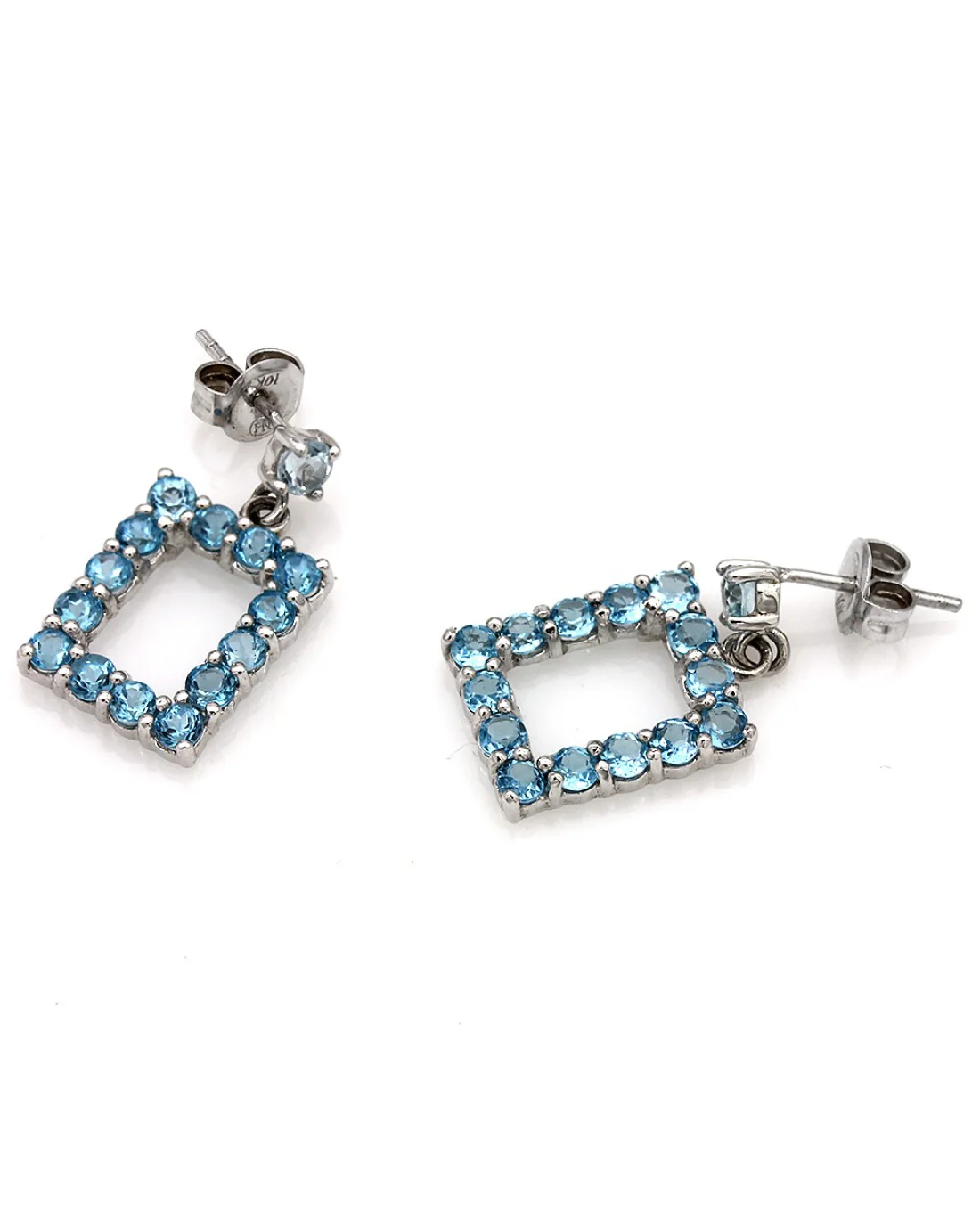 Blue Topaz Dangle Earrings - Image 2
