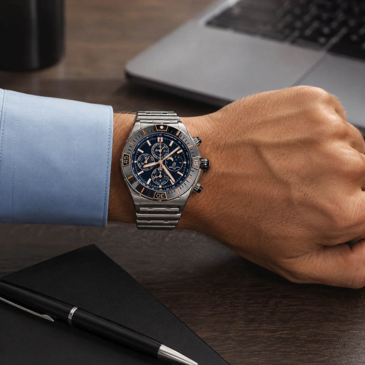 Breitling Super Chronomat 44 Four-Year Calendar Stainless Steel Rose Gold I19320 - Image 6