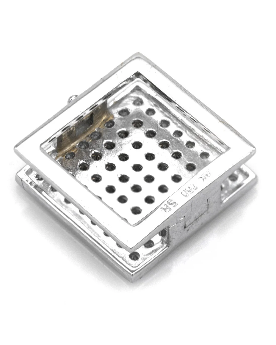 Brown and White Diamond Square Enhancer Pendant - Image 2