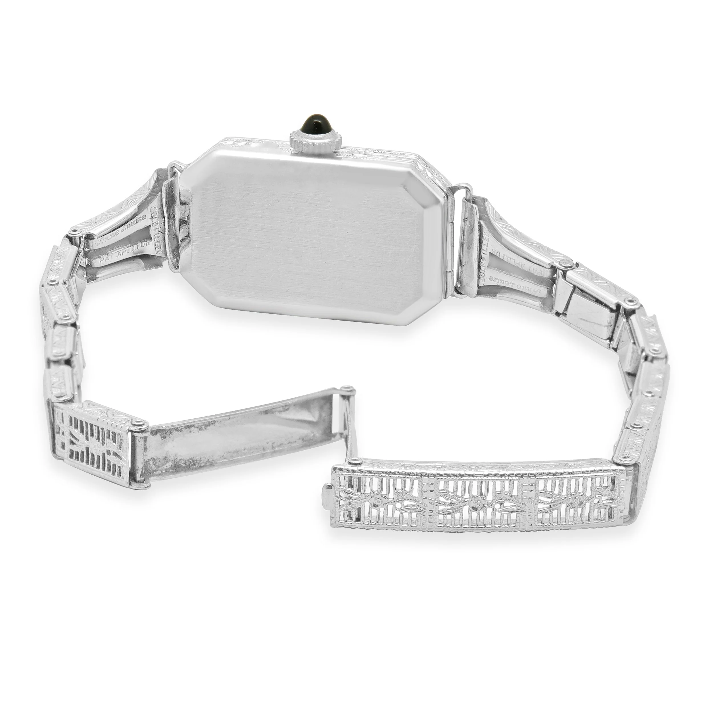Brunvil 14 Karat White Gold Deco Watch - Image 4