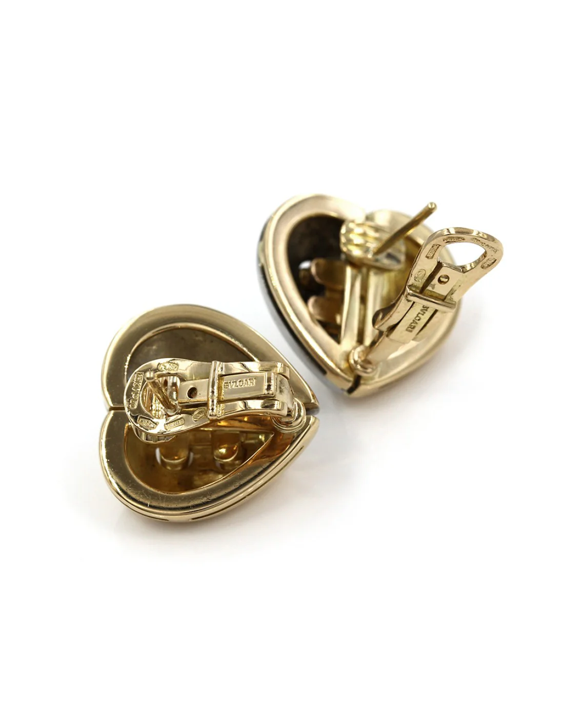 Bvlgari Dome Heart Earrings in Gold and Steel - Image 2