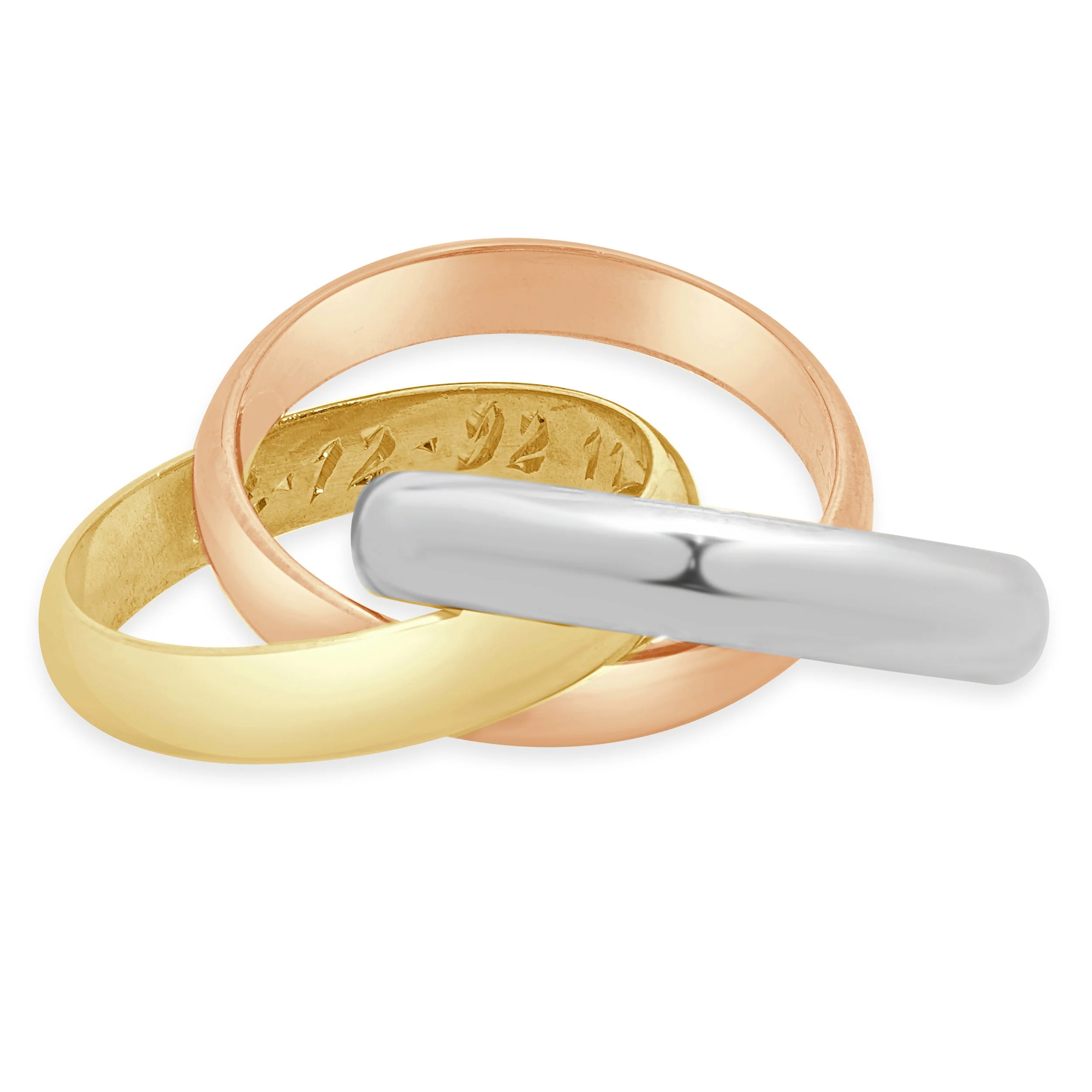 Cartier 18 Karat Tri-Tone Trinity Rolling Ring - Image 3