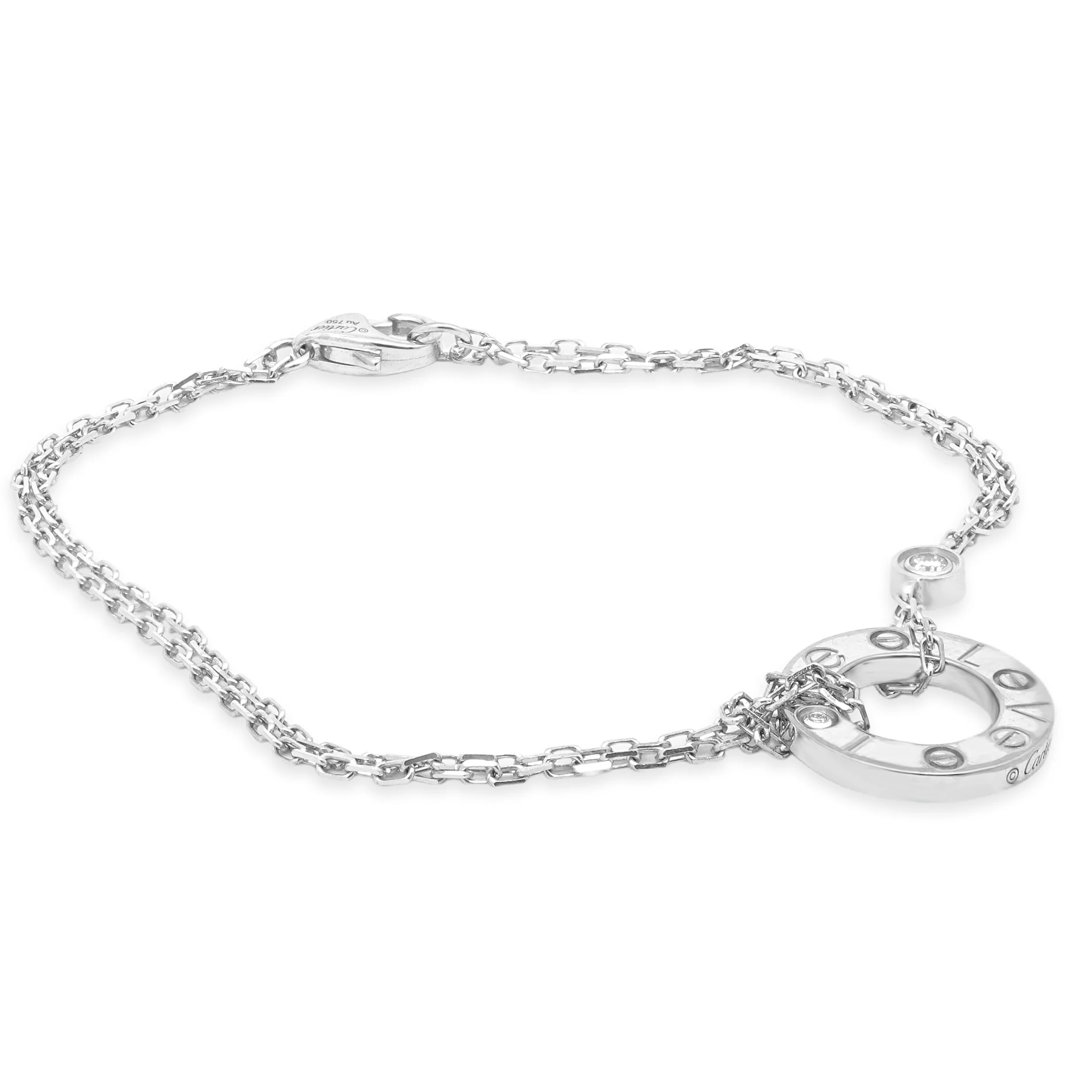 Cartier 18 Karat White Gold Diamond Love Circle Bracelet