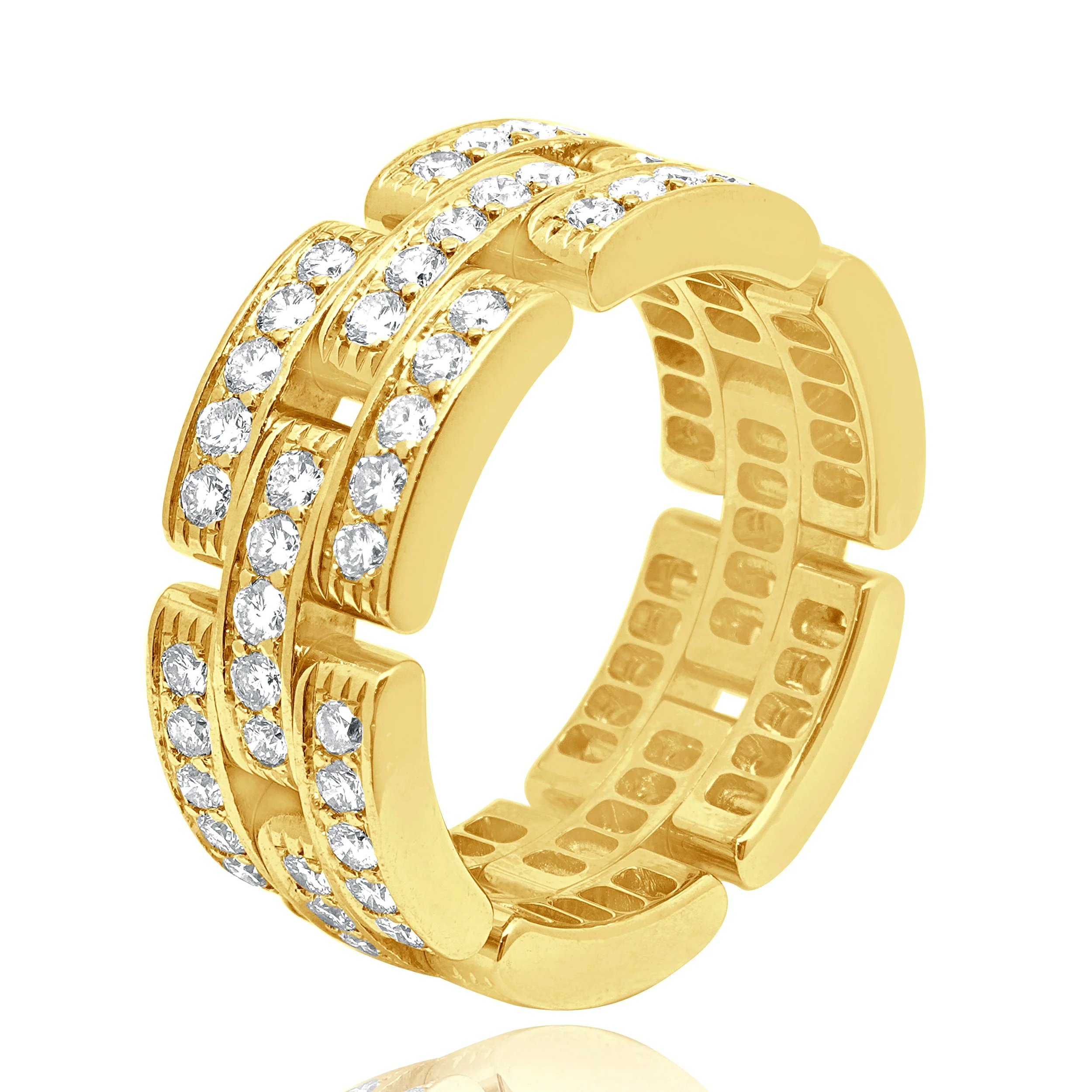 Cartier 18 Karat Yellow Gold Panthere Maillon Diamond Eternity Band - Image 2