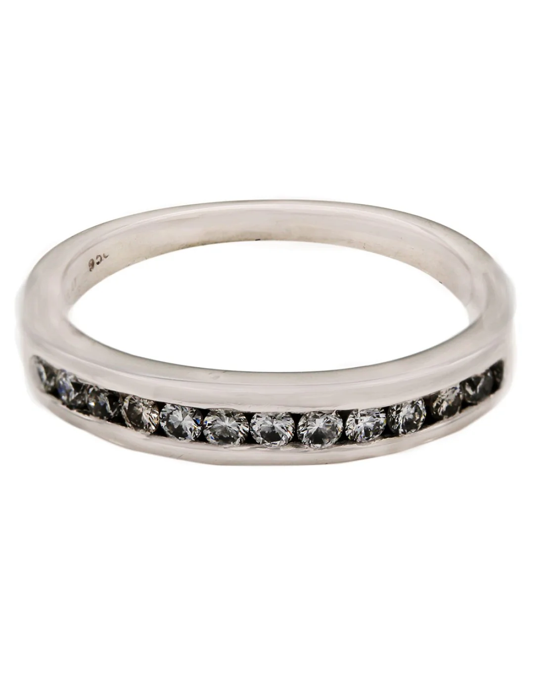 Channel Set Diamond Band in Platinum - Image 2