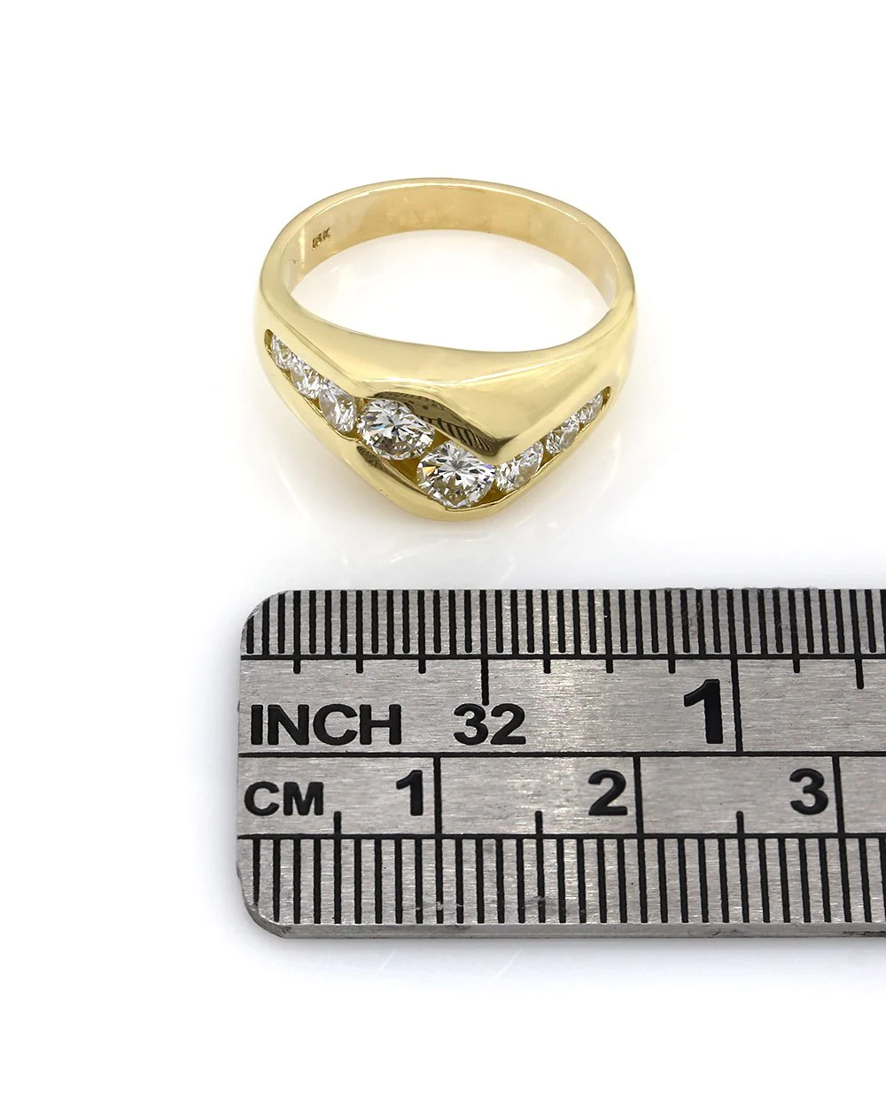 Channel Set Diamond Wave Ring in Gold - Image 3
