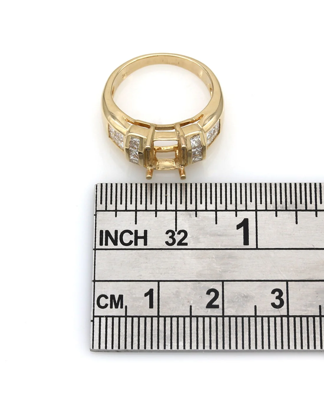 Channel Set Princess Diamond Mounting in 14k Yellow Gold - Image 3