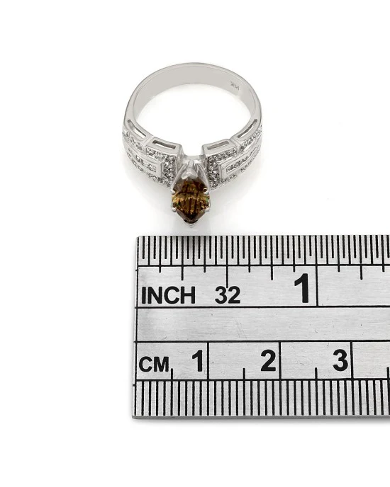 Cognac Marquise Diamond Solitaire Ring - Image 3
