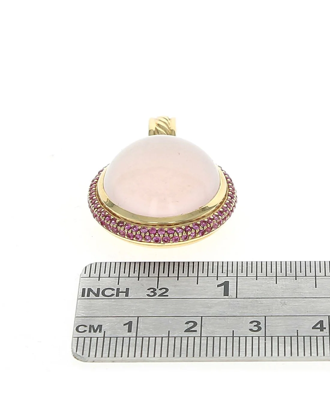 David Yurman Rose Quartz and Pink Sapphire Enhancer Pendant - Image 3