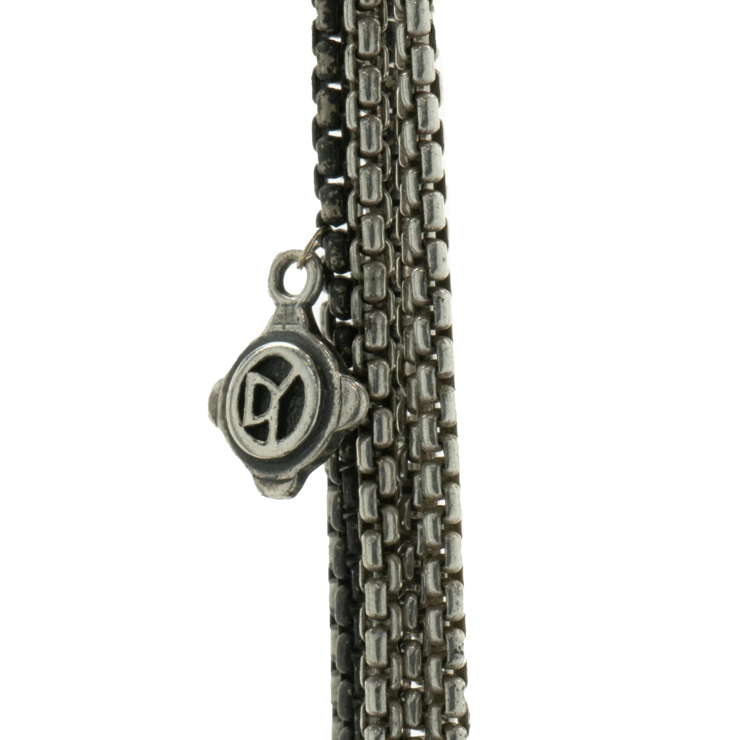 David Yurman Sterling Silver Eight Strand Diamond Quatrefoil Necklace - Image 4