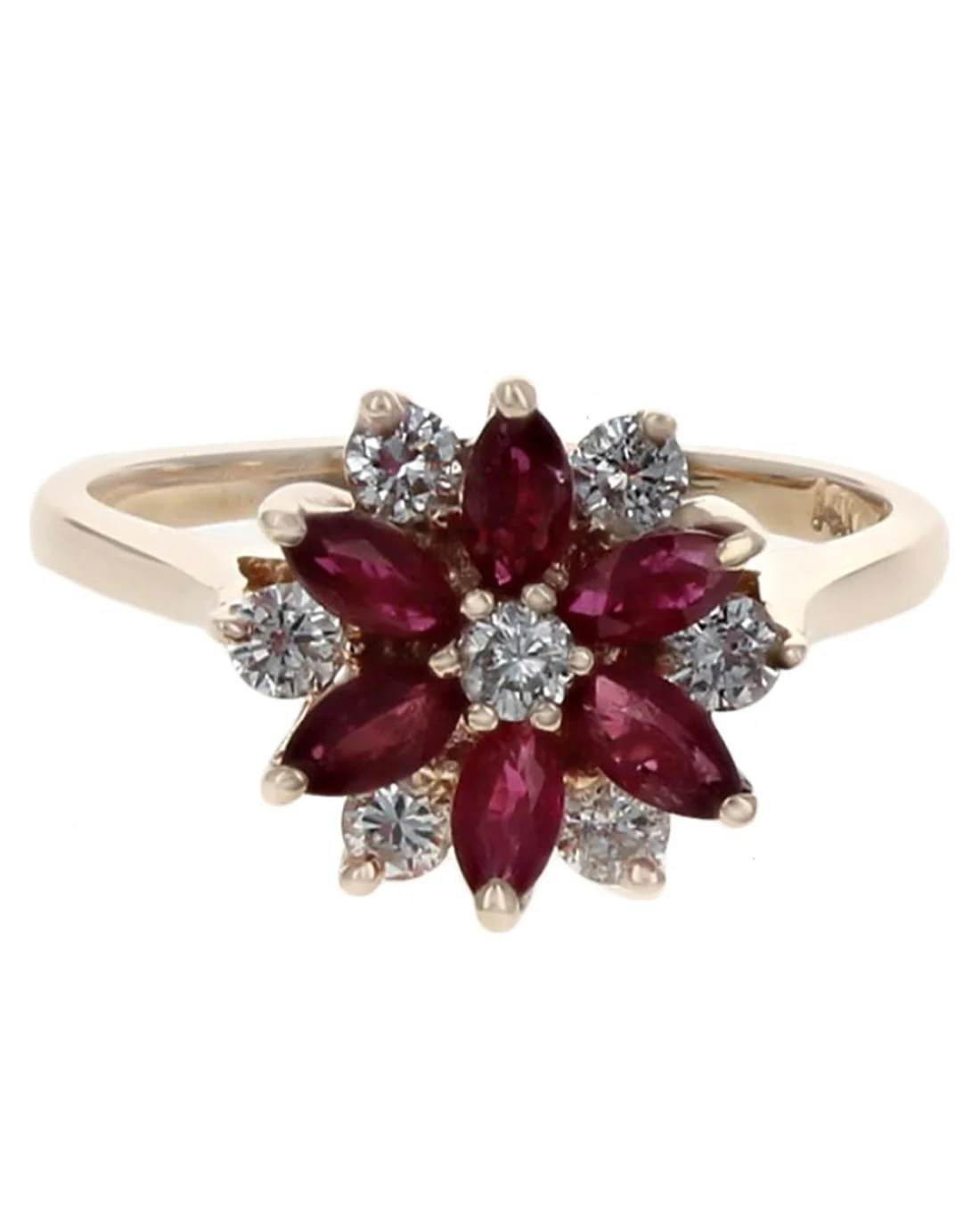 Diamond and Ruby Starburst Ring - Image 2