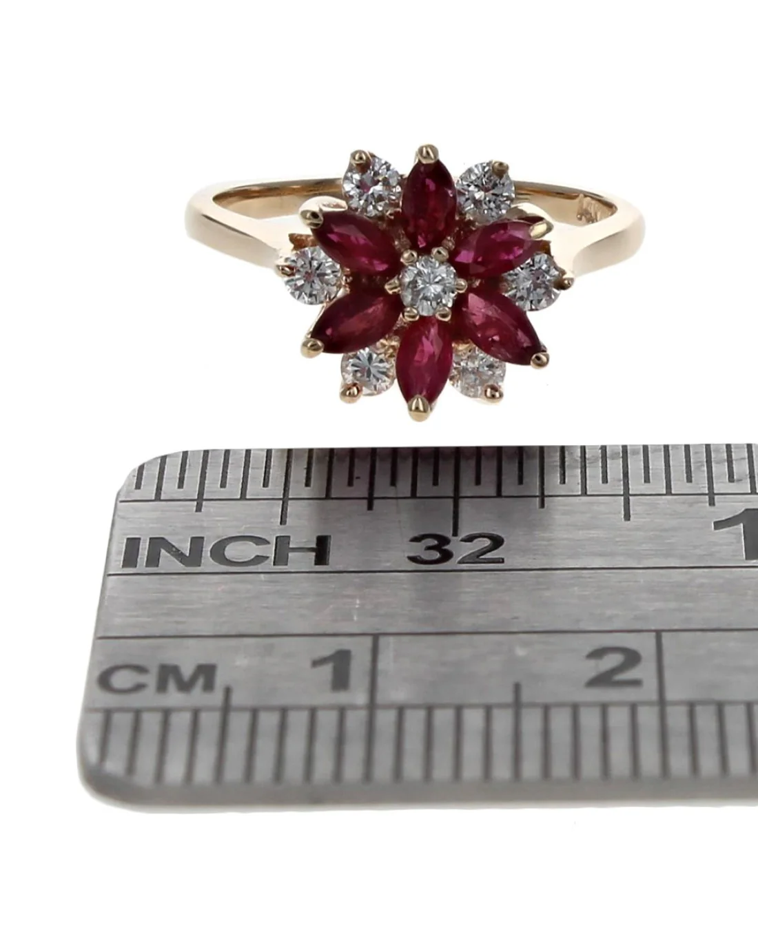 Diamond and Ruby Starburst Ring - Image 3