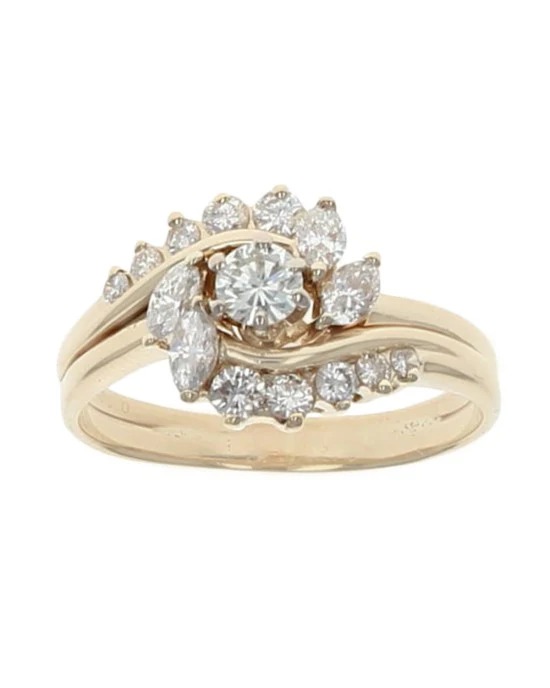 Diamond Bypass Wedding Ring Set - Image 2