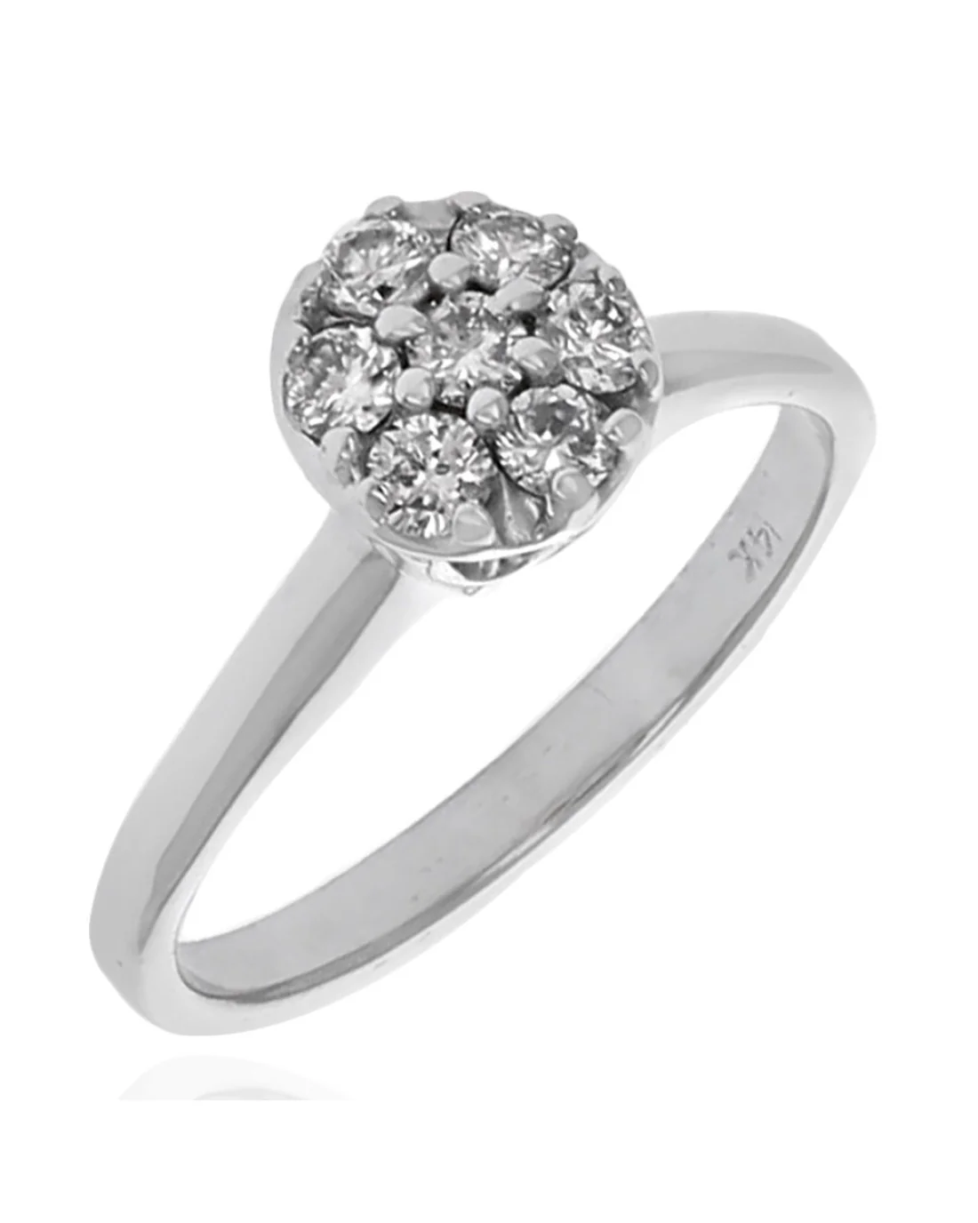Diamond Cluster Ring in White Gold