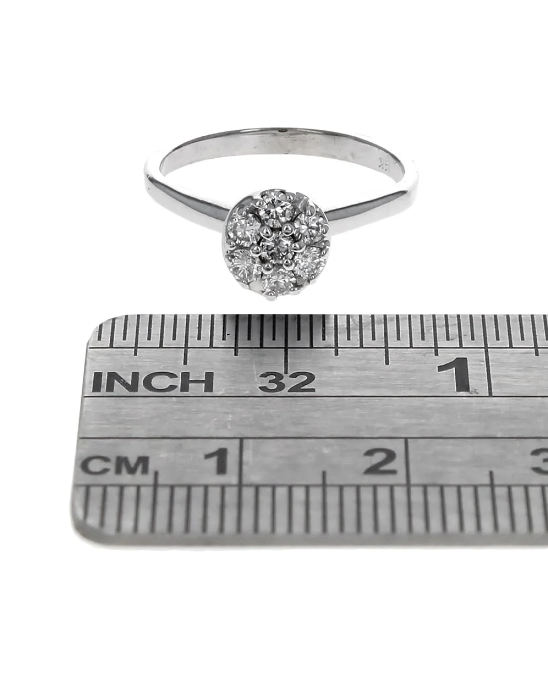 Diamond Cluster Ring in White Gold - Image 3