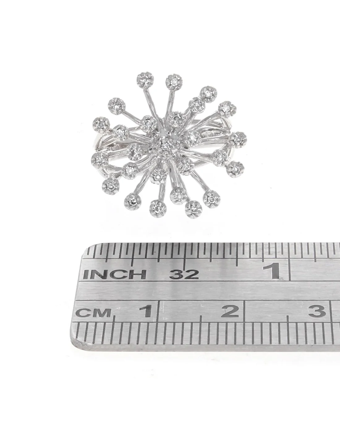 Diamond Cluster Spray Ring in White Gold - Image 3
