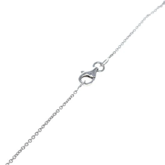 14K White Gold Diamond Crossover Drop on Cable Chain - Image 2