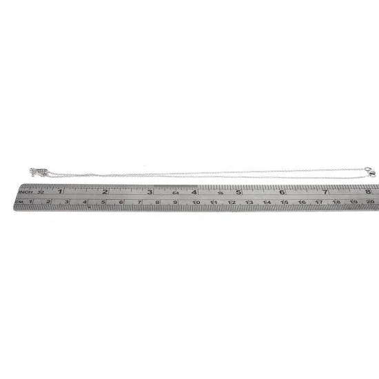 14K White Gold Diamond Crossover Drop on Cable Chain - Image 3