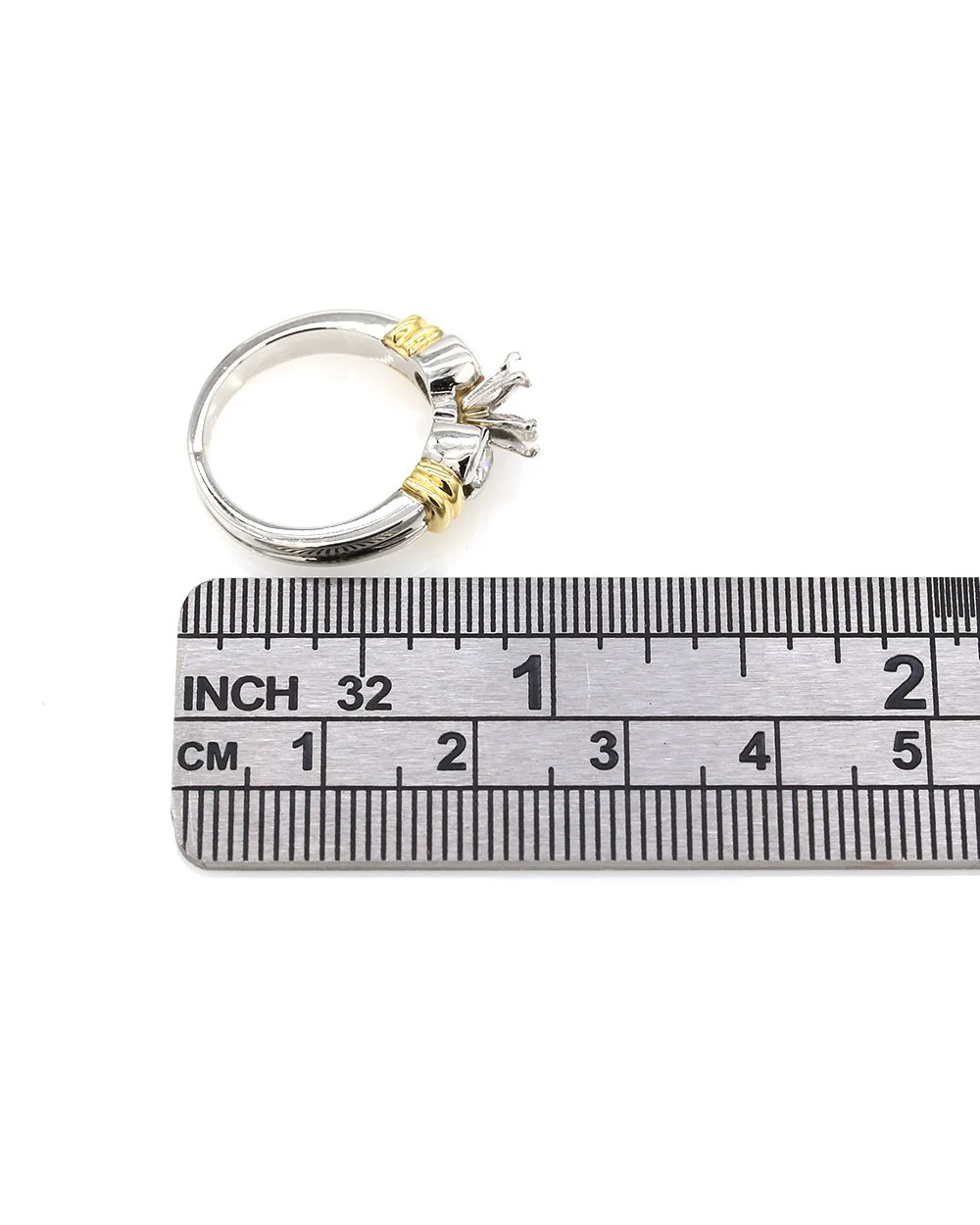 Diamond Engagement Ring Mounting in Platinum and Gold - Image 3