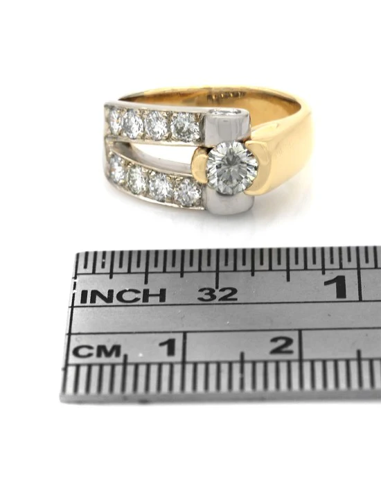 Diamond Fashion Ring in White and Yellow Gold - Image 3