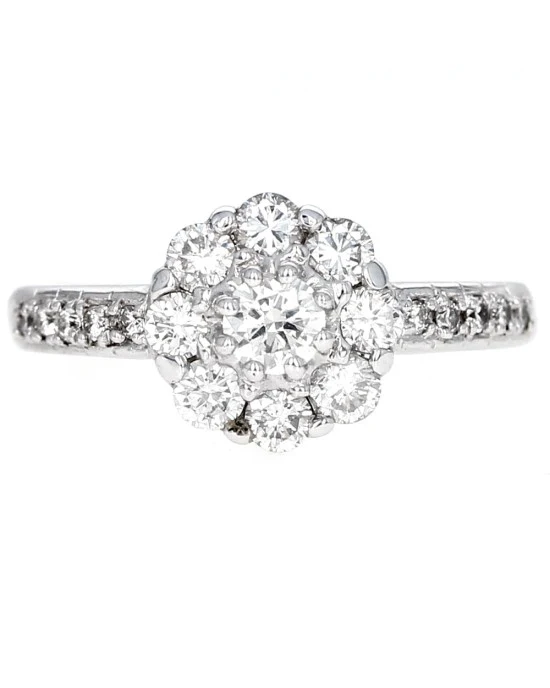 Diamond Halo Flower Ring - Image 2