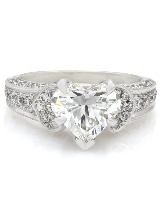 Diamond Heart Solitaire Ring - Image 2