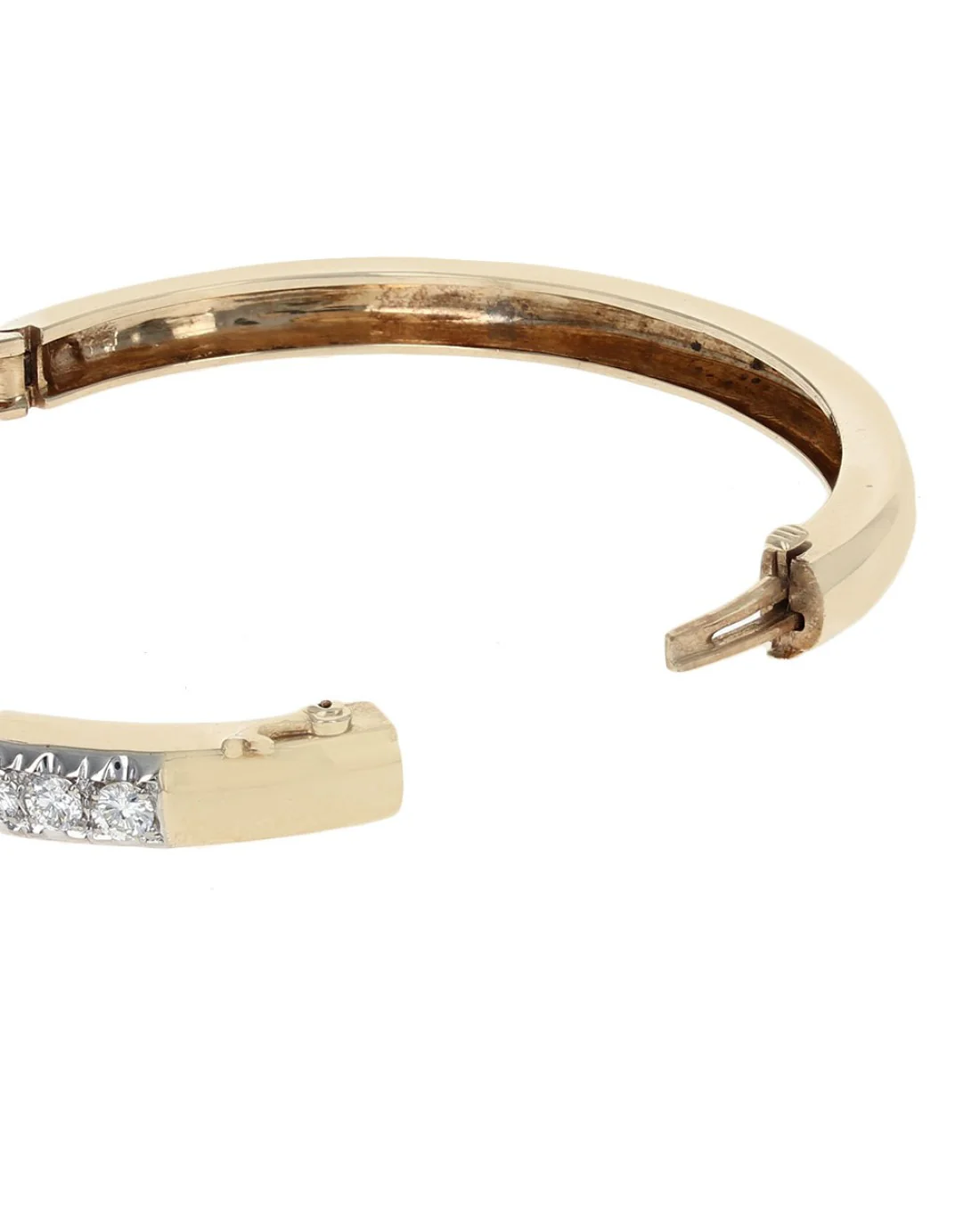 Diamond Hinged Bangle Bracelet in Gold - Image 2