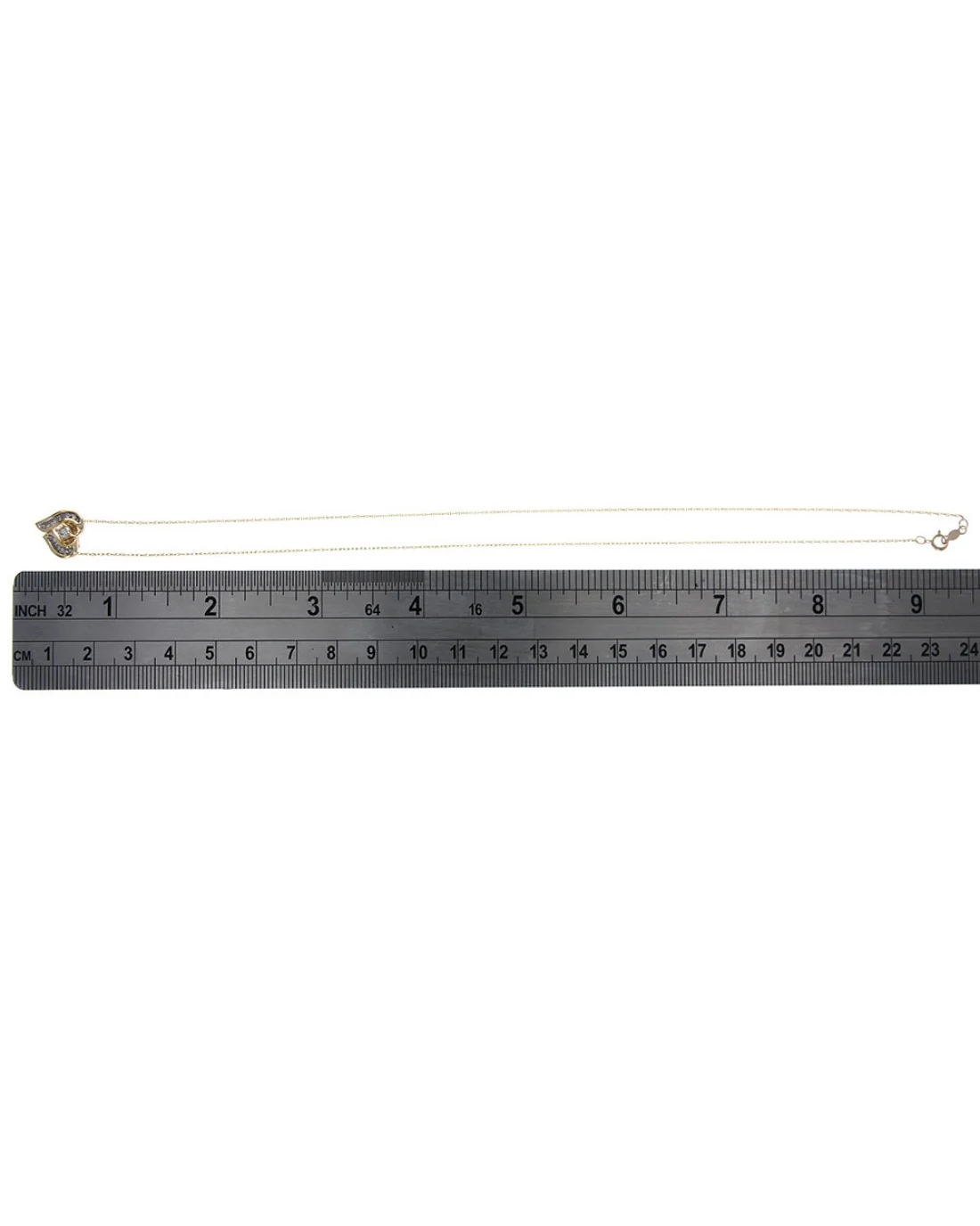 Diamond in Diamond Heart Necklace in White and Yellow Gold - Image 3