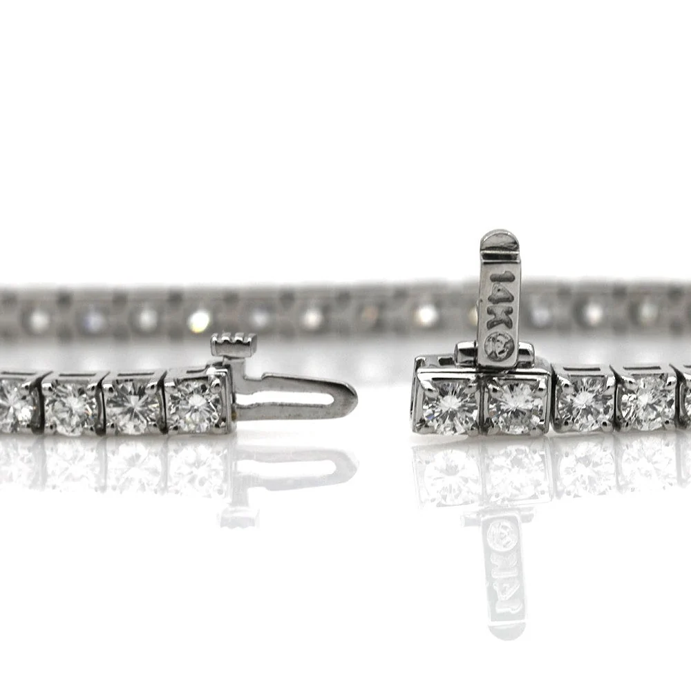 14K White Gold Diamond Inline Bracelet - Image 2
