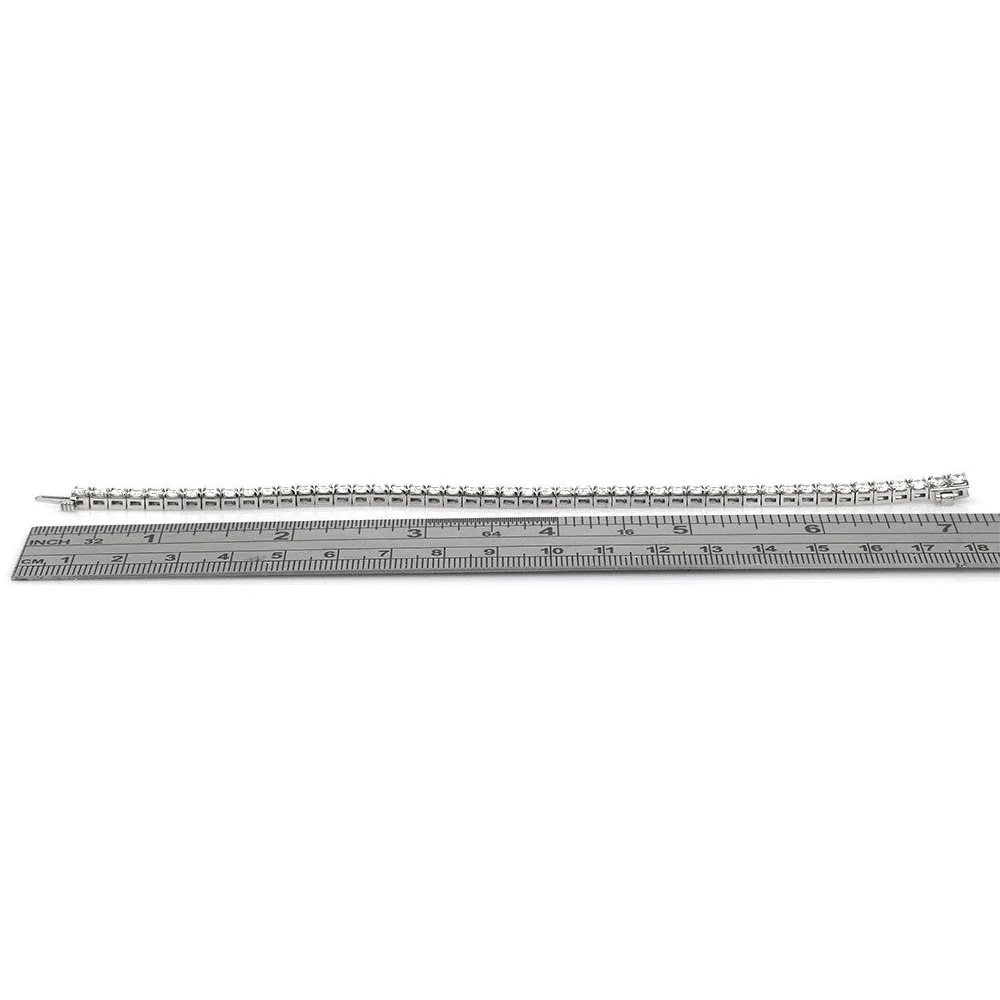 14K White Gold Diamond Inline Bracelet - Image 3