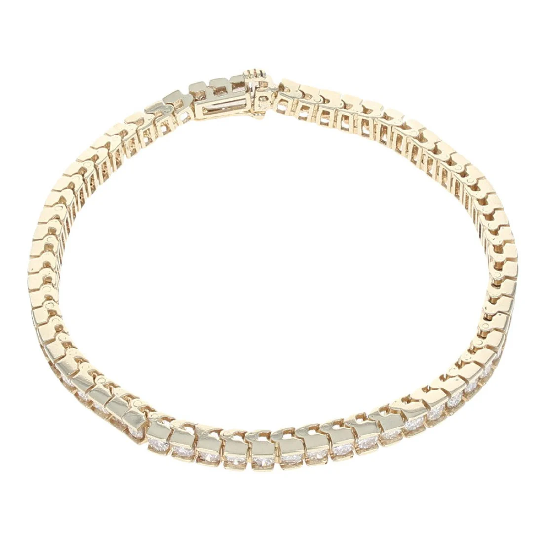 14K Yellow Gold Diamond Inline Bracelet