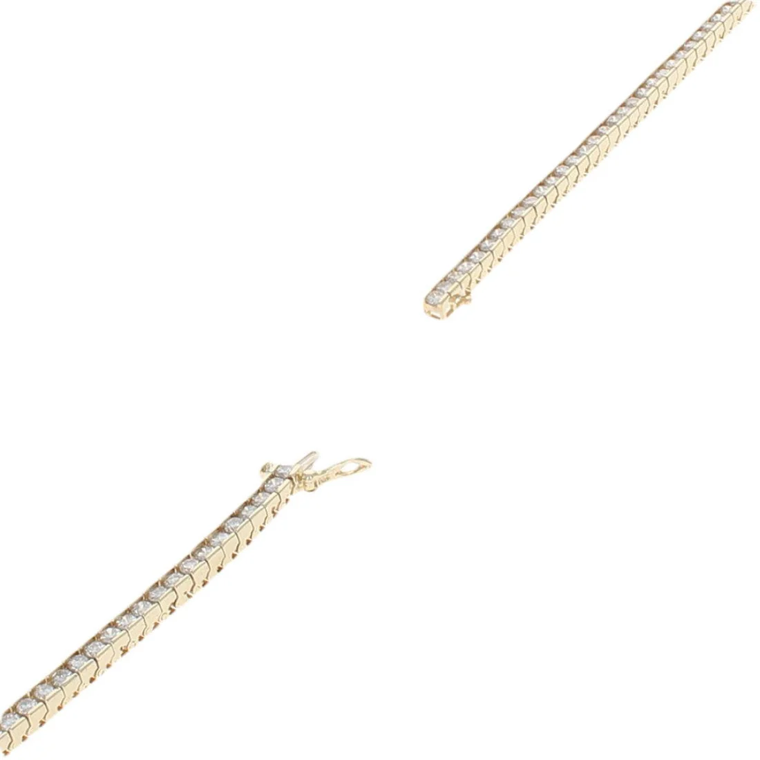 14K Yellow Gold Diamond Inline Bracelet - Image 2