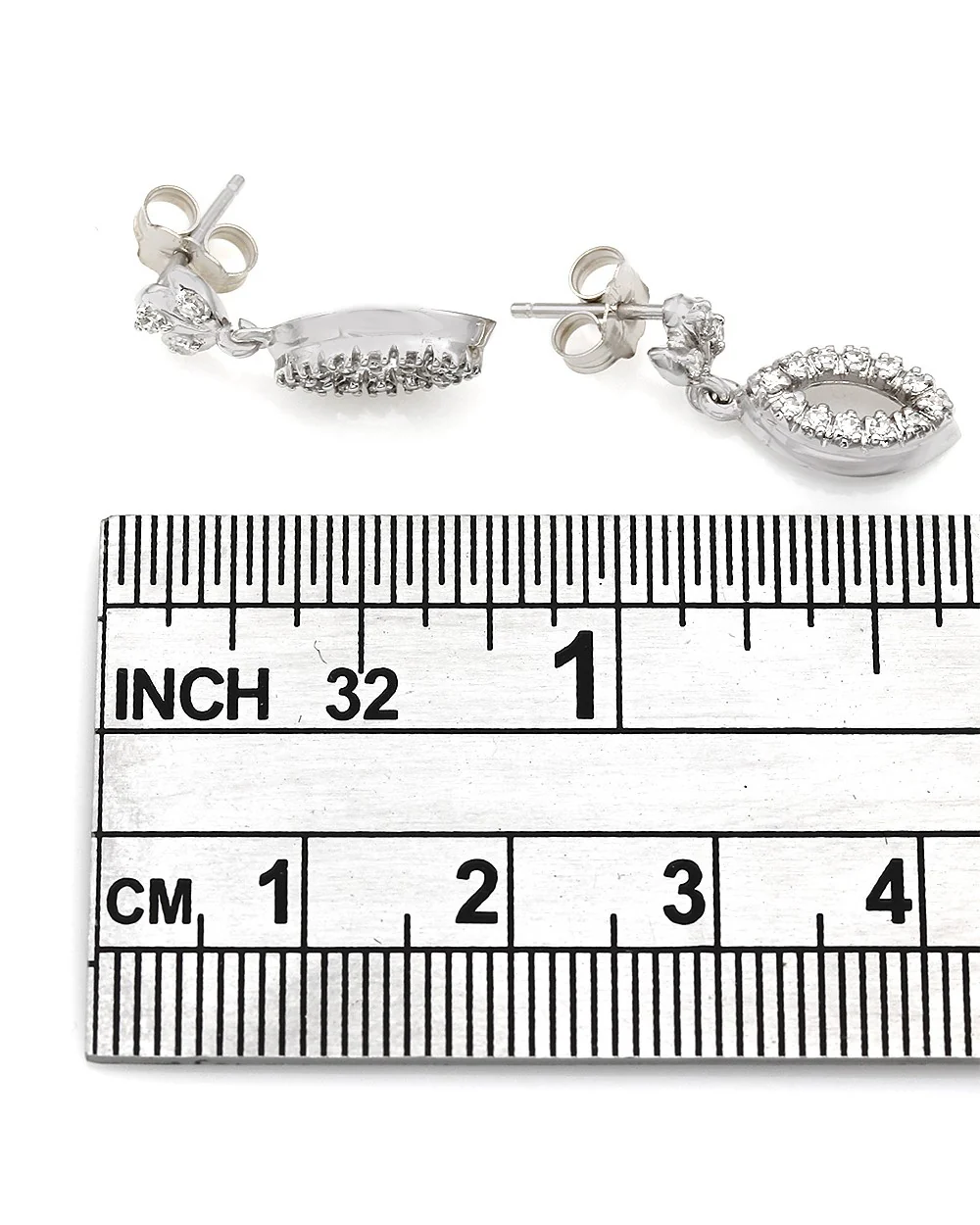 Diamond Marquise Shape Drop Earrings - Image 3