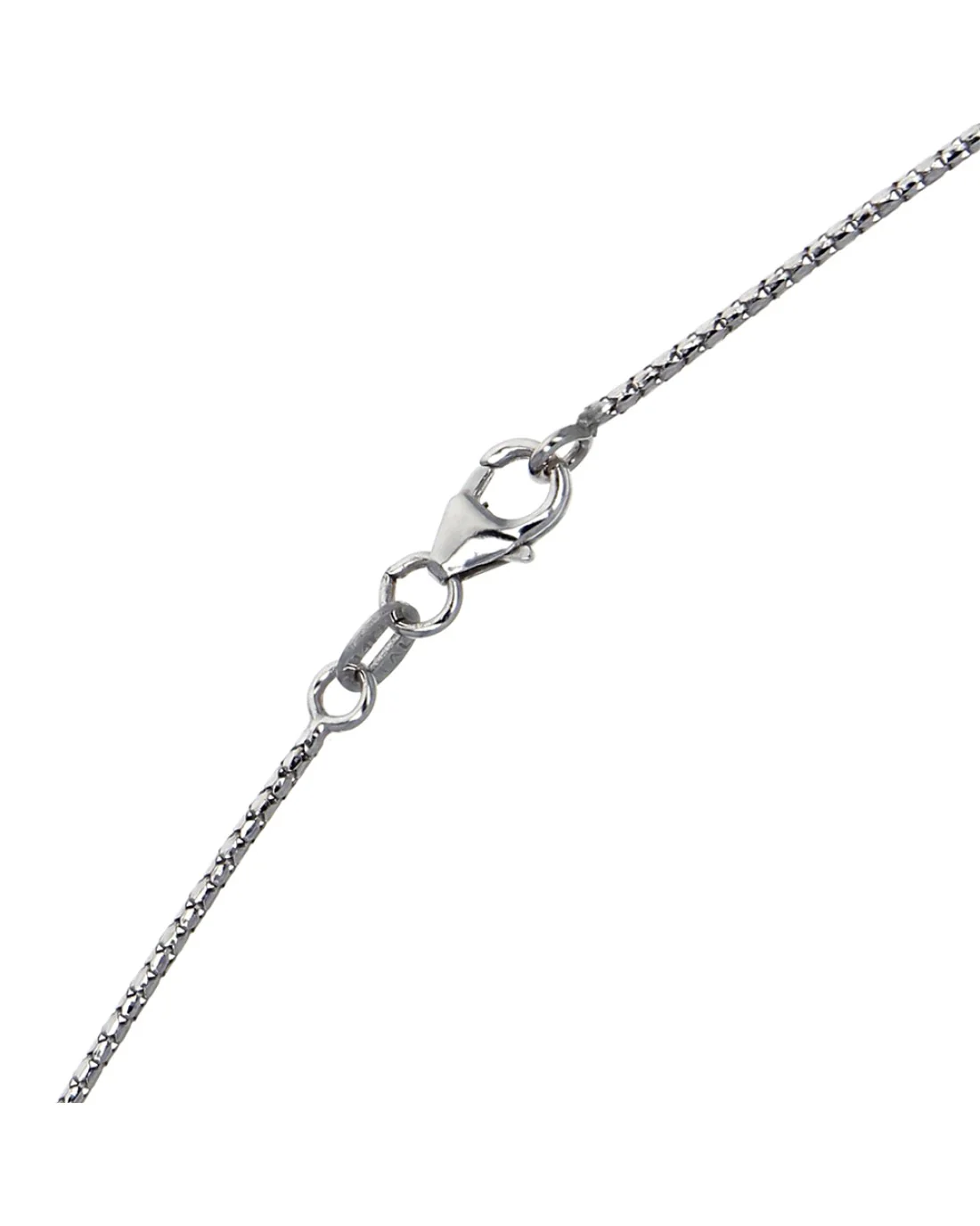 Diamond Octagon Shaped Drop on Mirror Chain Necklace - Image 2