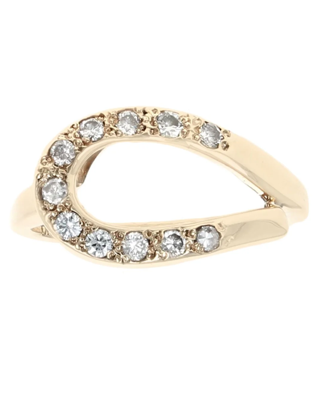 Diamond Open Cut Teardrop Shaped Ring in Yellow Gold - Image 2