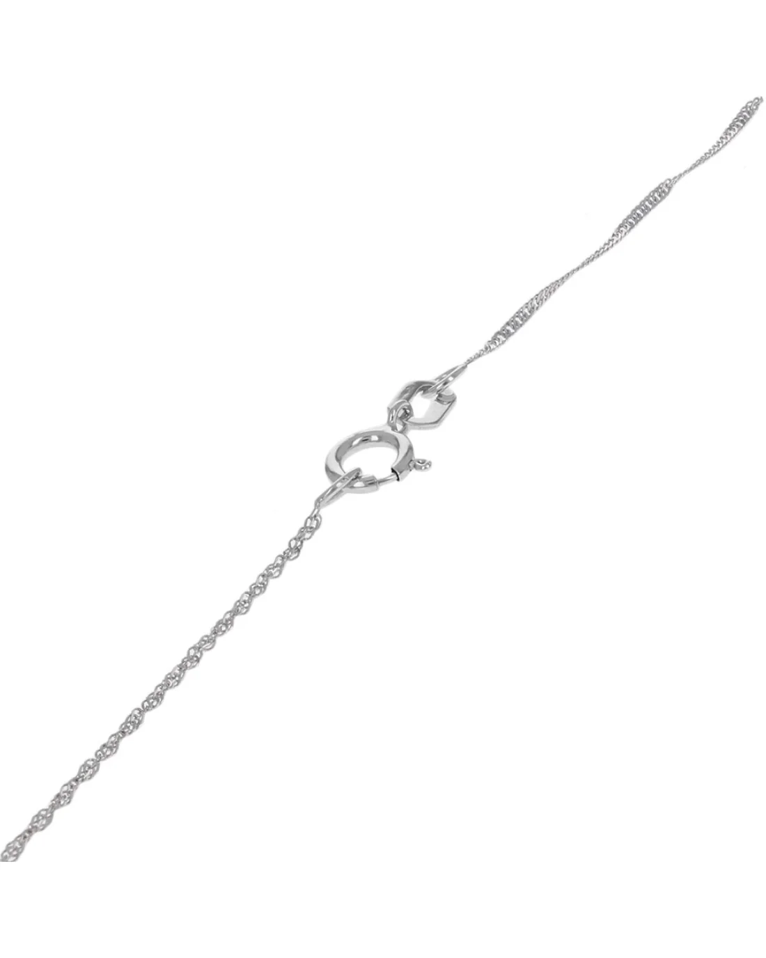 Diamond Open Heart Drop on Singapore Chain - Image 2