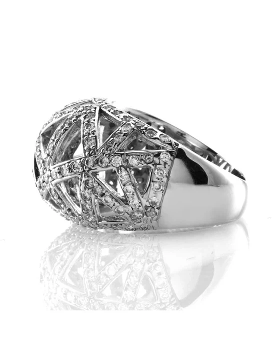 Diamond Pave Cut Out Dome Ring - Image 4