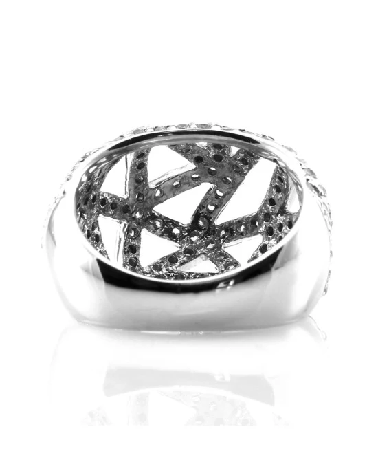 Diamond Pave Cut Out Dome Ring - Image 6