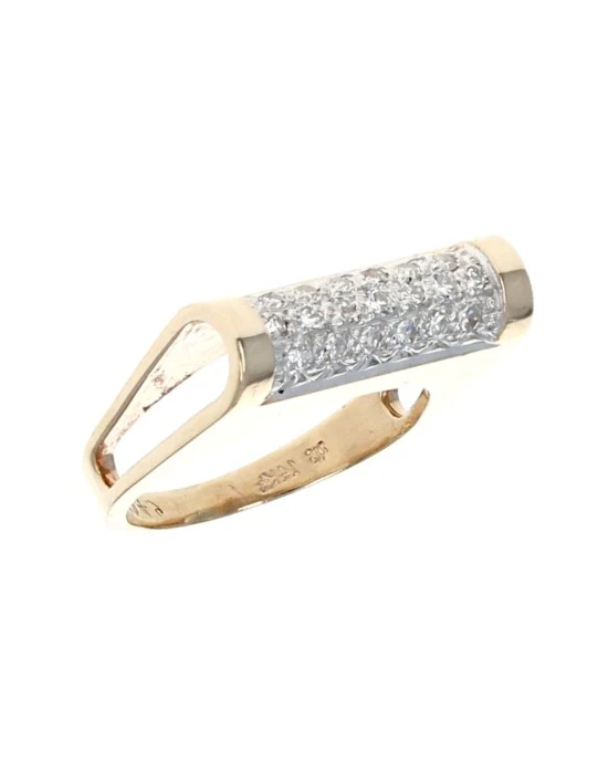 Diamond Pave Horizontal Contemporary Ring