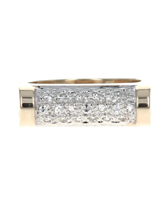 Diamond Pave Horizontal Contemporary Ring - Image 2
